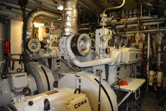 Maschinenraum der MS Lofoten.