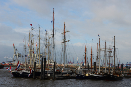 Blick vom Fischmarkt auf die Elbe.