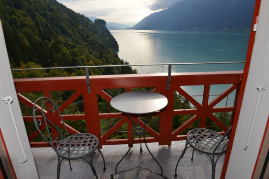 Blick vom Bellevue-Zimmer auf den See.